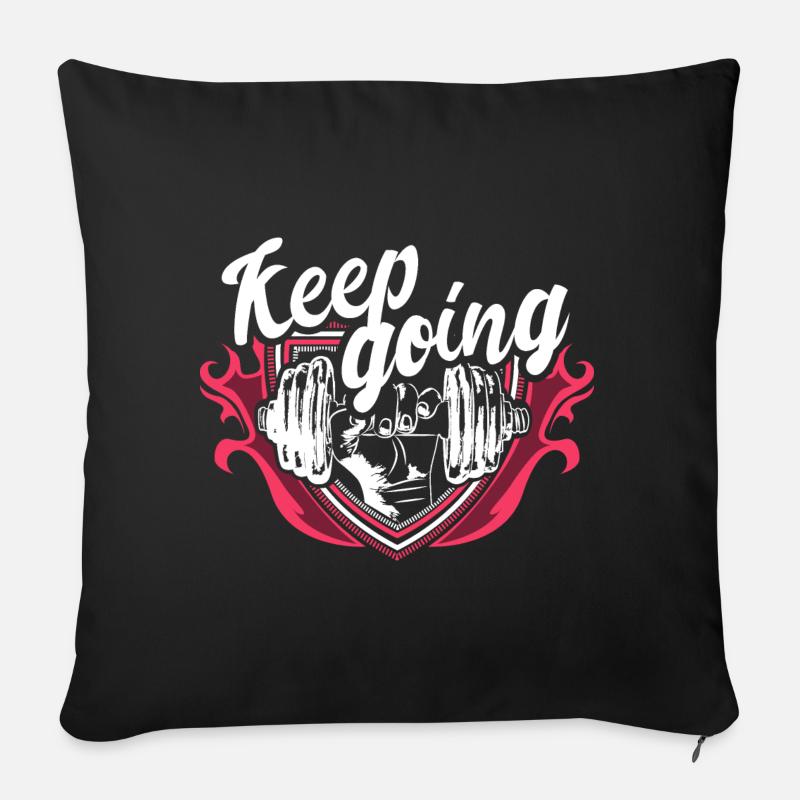 Musculation Renforcement musculaire - Housse de coussin décorative 45 x 45 cm - noir