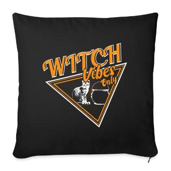 Halloween Witch Witches Cadeau aigre-doux - Housse de coussin décorative 45 x 45 cm - noir - Devant