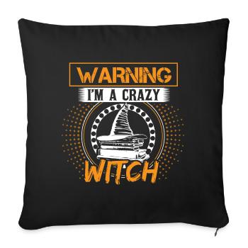 Halloween Witch Saying - Sofa pillowcase 17,3'' x 17,3'' (45 x 45 cm) - black - Front