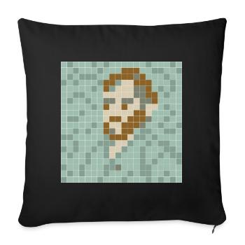 Van Gogh - Self portrait - PixelArt Self-Portrait - Sofa pillowcase 17,3'' x 17,3'' (45 x 45 cm) - black - Front