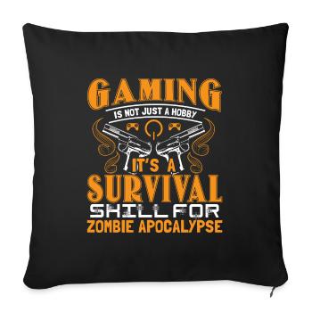Zombie Apokalypse Waffen Monster Geschenkidee - Sofakissenbezug 45 x 45 cm - Schwarz - Vorne