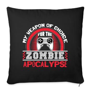 Zombie Apocalypse Virus Drôle Dicton - Housse de coussin décorative 45 x 45 cm - noir - Devant