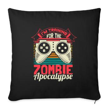 Zombie Apocalypse Drôle d’idée cadeau - Housse de coussin décorative 45 x 45 cm - noir - Devant