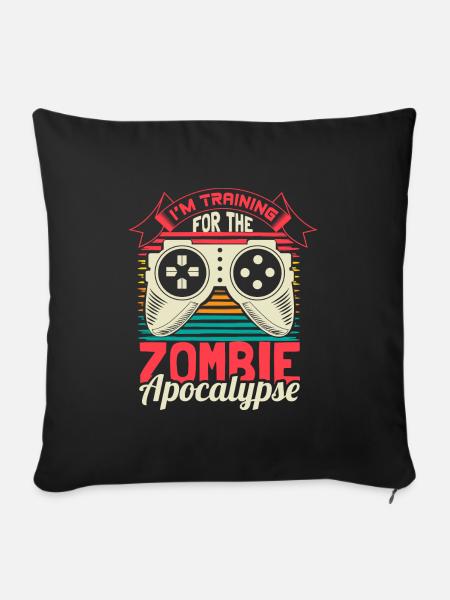 Zombie Apokalypse Lustig Geschenkidee - Sofakissenbezug 45 x 45 cm - Schwarz
