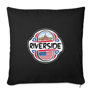 Riverside USA Drapeau des États-Unis Souvenir de voyage B - Housse de coussin décorative 45 x 45 cm - noir - Devant