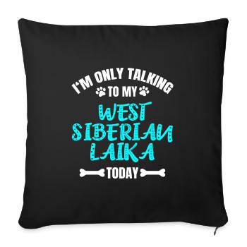 Laïka de Sibérie occidentale - Housse de coussin décorative 45 x 45 cm - noir - Devant