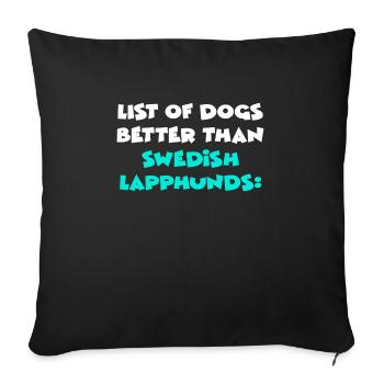 Lapphunds suédois - Housse de coussin décorative 45 x 45 cm - noir - Devant