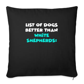White Shepherds - Sofa pillowcase 17,3'' x 17,3'' (45 x 45 cm) - black - Front