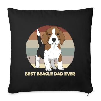 Best Beagle Dad Ever Puppy Dog Dad - Sofa pillowcase 17,3'' x 17,3'' (45 x 45 cm) - black - Front