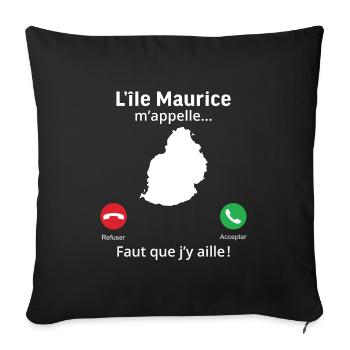 L'île maurice m'appelle faut que j'y aille! - Housse de coussin décorative 45 x 45 cm - noir - Devant