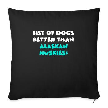 Huskies d’Alaska - Housse de coussin décorative 45 x 45 cm - noir - Devant