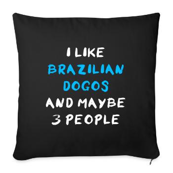 Brazilian Dogo - Sofa pillowcase 17,3'' x 17,3'' (45 x 45 cm) - black - Front