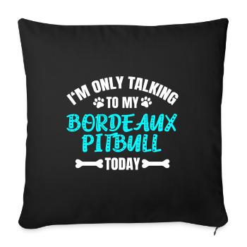 Bordeaux Pitbull - Housse de coussin décorative 45 x 45 cm - noir - Devant