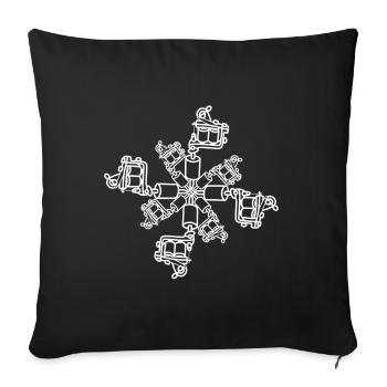 Mandala dermograph - Sofa pillowcase 17,3'' x 17,3'' (45 x 45 cm) - black - Front