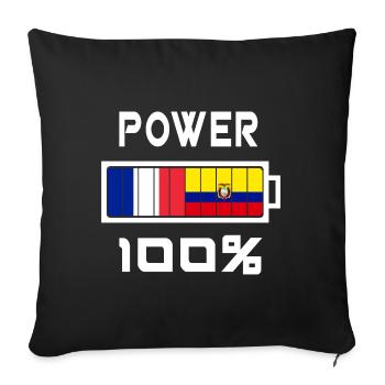 L'Équateur et la France alimentent 100% - Housse de coussin décorative 45 x 45 cm - noir - Devant