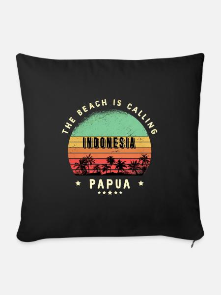 Papua Indonesien Strand Design - Sofakissenbezug 45 x 45 cm - Schwarz