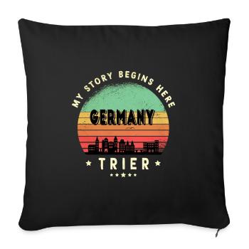 Skyline de Trèves - Housse de coussin décorative 45 x 45 cm - noir - Devant