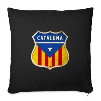 Catalonia coat of arms design - Sofa pillowcase 17,3'' x 17,3'' (45 x 45 cm) - black - Front