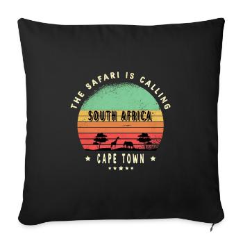Cape Town South Africa safari design - Sofa pillowcase 17,3'' x 17,3'' (45 x 45 cm) - black - Front