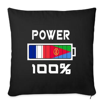 Eritrea und Frankreich sind an der Macht - Sofakissenbezug 45 x 45 cm - Schwarz - Vorne