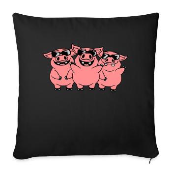 Sunglasses Cool Pigs Team - Sofa pillowcase 17,3'' x 17,3'' (45 x 45 cm) - black - Front