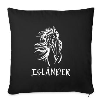 Hengst Pferde Spruch Islandpferde Pferdeliebe - Sofakissenbezug 45 x 45 cm - Schwarz - Vorne