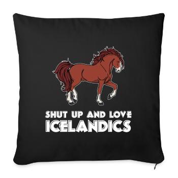 Horse Love Cool Horses Statement Icelandic Horses - Sofa pillowcase 17,3'' x 17,3'' (45 x 45 cm) - black - Front