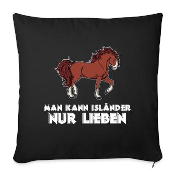 Cool Islandpferde Statement Pferdeliebe Pferde - Sofakissenbezug 45 x 45 cm - Schwarz - Vorne
