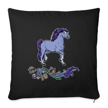 Cool Chevaux Islandais Chevaux Cheval Amour Haflinger - Housse de coussin décorative 45 x 45 cm - noir - Devant
