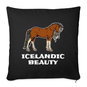 Icelandic Horses Statement Horse Love Horse Fan - Sofa pillowcase 17,3'' x 17,3'' (45 x 45 cm) - black - Front