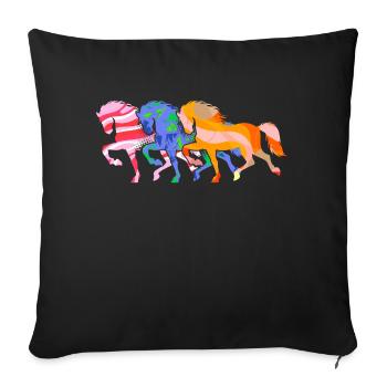 Icelandic Horses Gallop Horses Horse Love Icelanders - Sofa pillowcase 17,3'' x 17,3'' (45 x 45 cm) - black - Front