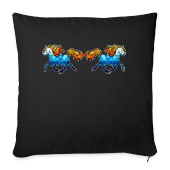 Icelandic Horses Horses Gallop Horse love Horse fan - Sofa pillowcase 17,3'' x 17,3'' (45 x 45 cm) - black - Front