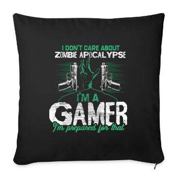 Zombie Apocalypse Virus Drôle - Housse de coussin décorative 45 x 45 cm - noir - Devant