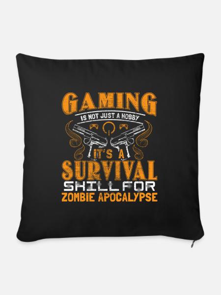 Zombie Apokalypse Games Epidemie Geschenkidee - Sofakissenbezug 45 x 45 cm - Schwarz
