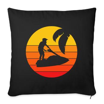 Jet Ski - Sports nautiques - Housse de coussin décorative 45 x 45 cm - noir - Devant
