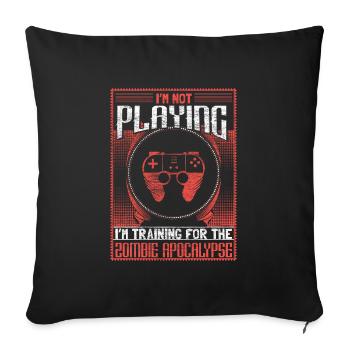Zombie Apocalypse Undead Survival Gift Idea - Sofa pillowcase 17,3'' x 17,3'' (45 x 45 cm) - black - Front