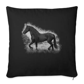 Horse - Sofa pillowcase 17,3'' x 17,3'' (45 x 45 cm) - black - Front