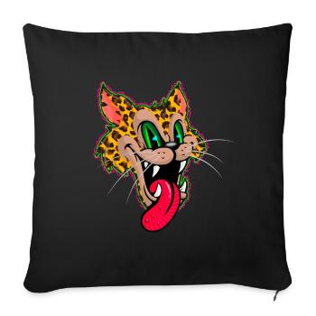 Leopard Comic Psychedelisch - Sofakissenbezug 45 x 45 cm - Schwarz - Vorne