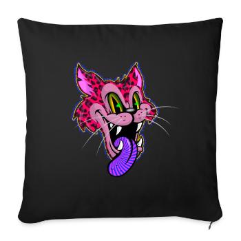 Leopard Comic Psychedelisch - Sofakissenbezug 45 x 45 cm - Schwarz - Vorne