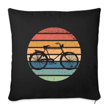 Retro Bicycle Sunset - Vintage Bike - Sofa pillowcase 17,3'' x 17,3'' (45 x 45 cm) - black - Front