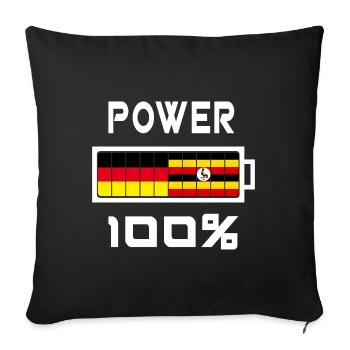 Germany and Uganda Power 100% - Sofa pillowcase 17,3'' x 17,3'' (45 x 45 cm) - black - Front