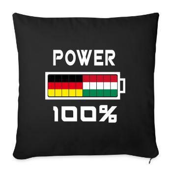Deutschland und Ungarn Power 100% - Sofakissenbezug 45 x 45 cm - Schwarz - Vorne