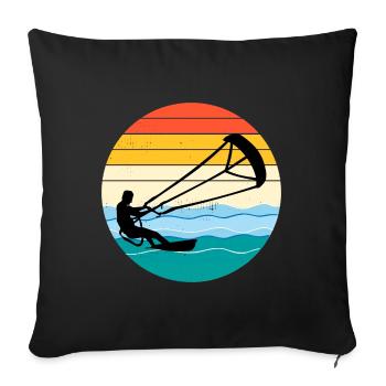Kitesurf Kitesurf Kitesurf Vintage Rétro - Housse de coussin décorative 45 x 45 cm - noir - Devant