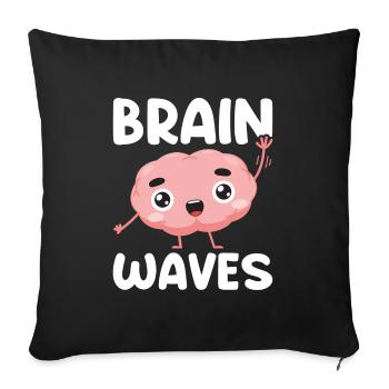 Ondes cérébrales - Housse de coussin décorative 45 x 45 cm - noir - Devant
