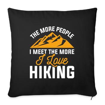 I Love Hiking - Sofa pillowcase 17,3'' x 17,3'' (45 x 45 cm) - black - Front