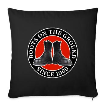 Bottes au sol depuis 1969 - Housse de coussin décorative 45 x 45 cm - noir - Devant