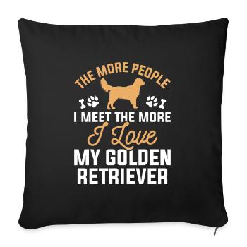 I Love My Golden Retriever - Sofa pillowcase 17,3'' x 17,3'' (45 x 45 cm) - black - Front