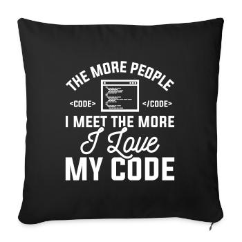 J’aime mon code - Housse de coussin décorative 45 x 45 cm - noir - Devant