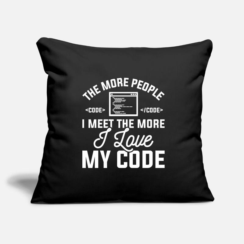 J’aime mon code Housse de coussin décorative 45 x 45 cm