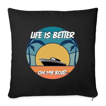 Boat Captain Gift Ship Boat Owner Captain - Sofa pillowcase 17,3'' x 17,3'' (45 x 45 cm) - black - Front